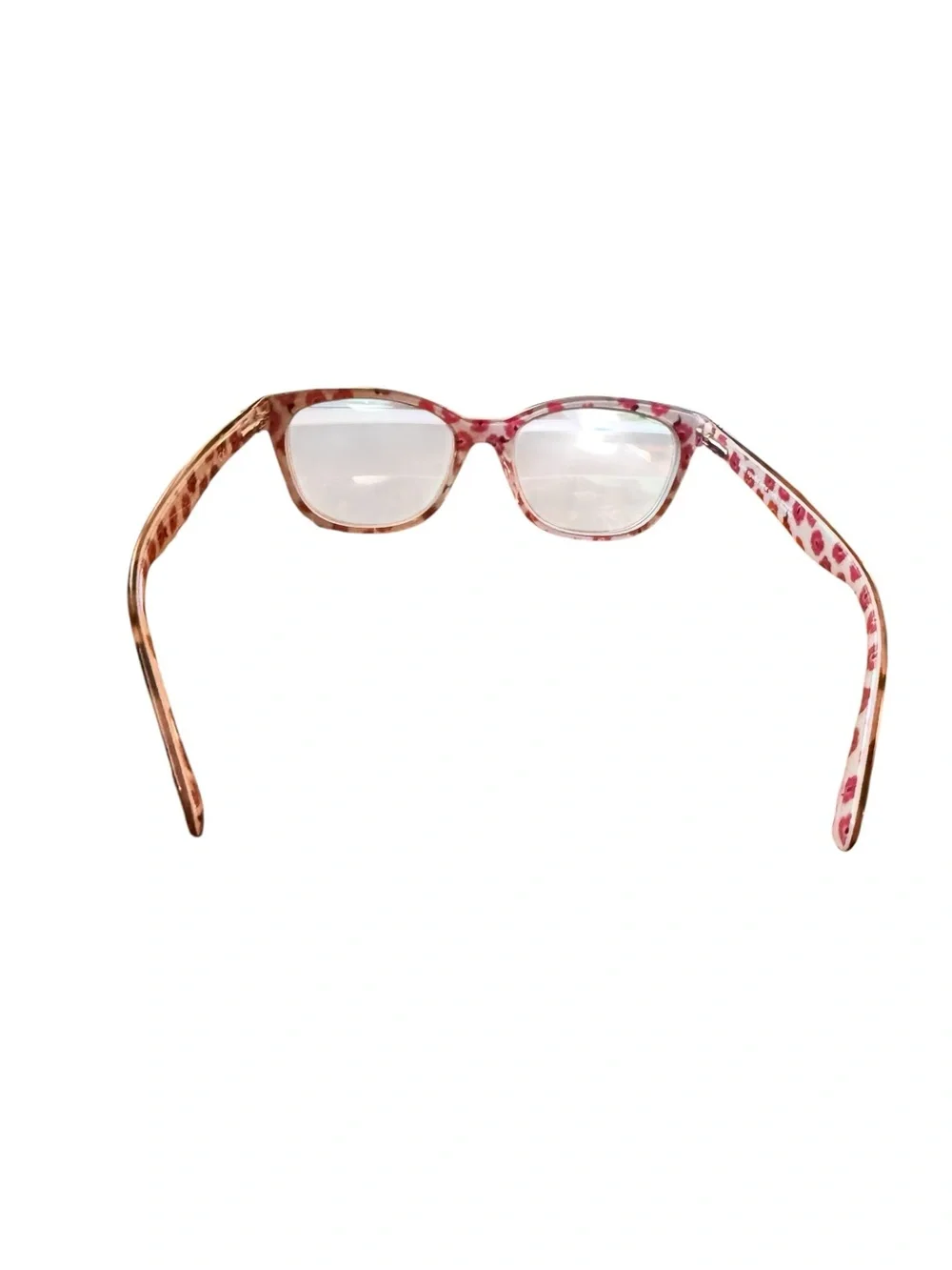 Kate Spade Tortoise Shell Cat-Eye Glasses with Pink Temple Accents